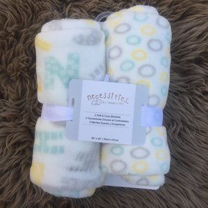 NWT necessities white baby blanket set